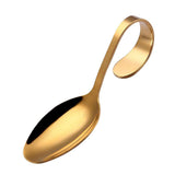 Maxbell Stainless Steel Soup Spoon Curved Handle for Porridge Dinner Cake Golden - Aladdin Shoppers