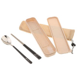 Maxbell Stainless Steel Tableware Set with Box Bag Black Spoon Chopsticks - Aladdin Shoppers