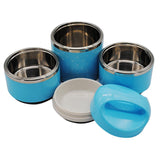 Maxbell Stainless Steel Thermal Insulated Lunch Box Food Container 3 Tier Blue - Aladdin Shoppers
