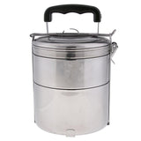 Maxbell Stainless Steel Thermal Insulated Stackable Lunch Bento Box Carrier 2 Tier - Aladdin Shoppers