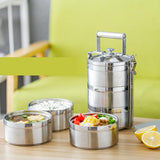 Maxbell Stainless Steel Thermal Insulated Stackable Lunch Bento Box Tiffin 4 Tier - Aladdin Shoppers