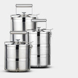 Maxbell Stainless Steel Thermal Insulated Stackable Lunch Bento Box Tiffin 4 Tier - Aladdin Shoppers