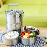 Maxbell Stainless Steel Thermal Insulated Stackable Lunch Bento Box Tiffin 4 Tier - Aladdin Shoppers