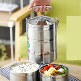 Maxbell Stainless Steel Thermal Insulated Stackable Lunch Bento Box Tiffin 4 Tier - Aladdin Shoppers
