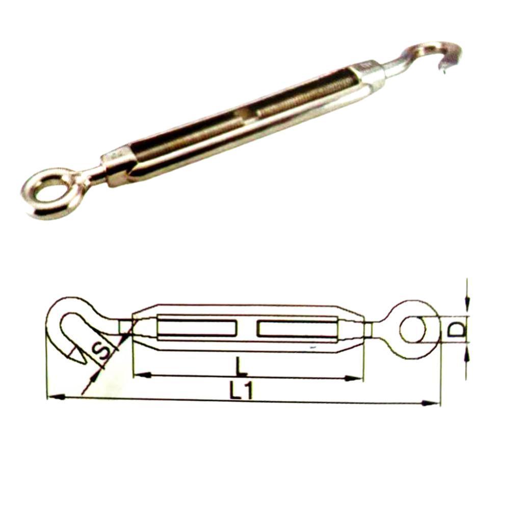 Wire Rope Tensioner Rigging ⚡️Buy Maxbell Stainless Steel Turnbuckle Wire Rope Tensioner Hook Eye ...