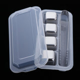 Maxbell Stainless Steel Whisky Chilling Stones Bar Reusable Ice Cubes with Tong 4pcs - Aladdin Shoppers