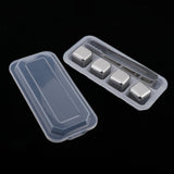 Maxbell Stainless Steel Whisky Chilling Stones Bar Reusable Ice Cubes with Tong 4pcs - Aladdin Shoppers