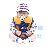 Maxbell Star Printed Rompers Bib Socks Suit for 20"-22" Reborn Baby Boy Doll Clothes - Aladdin Shoppers