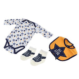 Maxbell Star Printed Rompers Bib Socks Suit for 20"-22" Reborn Baby Boy Doll Clothes - Aladdin Shoppers