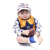Maxbell Star Printed Rompers Bib Socks Suit for 20"-22" Reborn Baby Boy Doll Clothes - Aladdin Shoppers