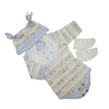 Maxbell Striped Rompers Bib Hat Socks Clothes for 17-18inch Baby Boy Girl Dolls - Aladdin Shoppers