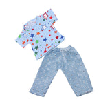 Maxbell Stylish T-shirt Jeans Pants Suit for 18inch Doll Clothes Blue