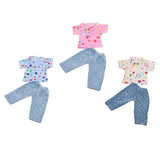 Maxbell Stylish T-shirt Jeans Pants Suit for 18inch Doll Clothes Blue - Aladdin Shoppers