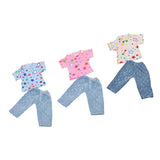 Maxbell Stylish T-shirt Jeans Pants Suit for 18inch Doll Clothes Blue - Aladdin Shoppers