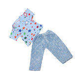 Maxbell Stylish T-shirt Jeans Pants Suit for 18inch Doll Clothes Blue - Aladdin Shoppers