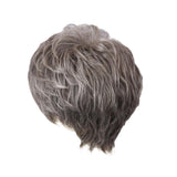 Maxbell Stylish Women Fluffy Layered Real Human Hair Short Grey Wig for Party Cosplay/Daily Wear - Aladdin Shoppers