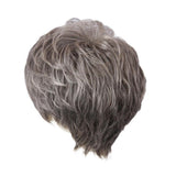 Maxbell Stylish Women Fluffy Layered Real Human Hair Short Grey Wig for Party Cosplay/Daily Wear - Aladdin Shoppers