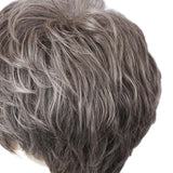 Maxbell Stylish Women Fluffy Layered Real Human Hair Short Grey Wig for Party Cosplay/Daily Wear - Aladdin Shoppers
