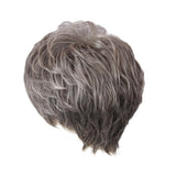 Maxbell Stylish Women Fluffy Layered Real Human Hair Short Grey Wig for Party Cosplay/Daily Wear - Aladdin Shoppers