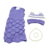 Maxbell Sweater Dress Hat Bracelet Necklace Set For 18'' Dolls Purple - Aladdin Shoppers