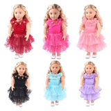 Maxbell Sweet Doll Clothing Tulle Dress Skirt for 18'' American Doll Dark Red - Aladdin Shoppers