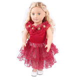 Maxbell Sweet Doll Clothing Tulle Dress Skirt for 18'' American Doll Dark Red - Aladdin Shoppers