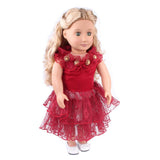 Maxbell Sweet Doll Clothing Tulle Dress Skirt for 18'' American Doll Dark Red - Aladdin Shoppers