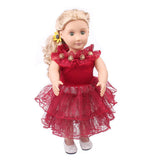 Maxbell Sweet Doll Clothing Tulle Dress Skirt for 18'' American Doll Dark Red - Aladdin Shoppers