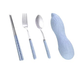 Maxbell tableware three-piece outdoor camping  fork spoon chopsticks set  Blue