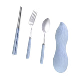 Maxbell tableware three-piece outdoor camping fork spoon chopsticks set Blue - Aladdin Shoppers