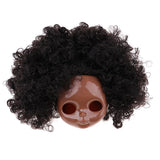 Maxbell Tanned Skin Faceplate Head w. Afro Wig For 12" RBL Neo Blythe Doll Custom #1 - Aladdin Shoppers