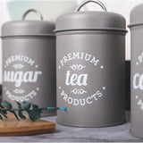 Maxbell Tea Coffee Sugar Kitchen Storage Canisters Jars Pots Containers Tins Grey - Aladdin Shoppers