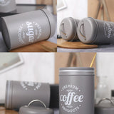 Maxbell Tea Coffee Sugar Kitchen Storage Canisters Jars Pots Containers Tins Grey - Aladdin Shoppers