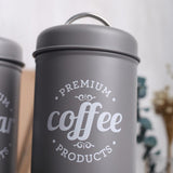 Maxbell Tea Coffee Sugar Kitchen Storage Canisters Jars Pots Containers Tins Grey - Aladdin Shoppers