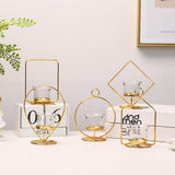 Maxbell Tealight Candle Holder Geometric Candlestick Crafts Decor Rectangle Shape - Aladdin Shoppers