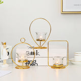 Maxbell Tealight Candle Holder Geometric Candlestick Crafts Decor Rectangle Shape - Aladdin Shoppers