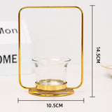 Maxbell Tealight Candle Holder Geometric Candlestick Crafts Decor Rectangle Shape - Aladdin Shoppers