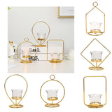 Maxbell Tealight Candle Holder Geometric Candlestick Crafts Decor Square Shape - Aladdin Shoppers