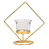 Maxbell Tealight Candle Holder Geometric Candlestick Crafts Decor Square Shape - Aladdin Shoppers