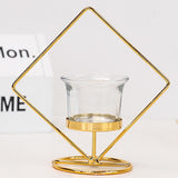 Maxbell Tealight Candle Holder Geometric Candlestick Crafts Decor Square Shape - Aladdin Shoppers