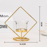 Maxbell Tealight Candle Holder Geometric Candlestick Crafts Decor Square Shape - Aladdin Shoppers