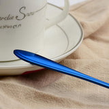 Maxbell Teaspoons Stainless Steel Coffee Tea Spoon Dessert Sugar Spoons Blue 2 - Aladdin Shoppers