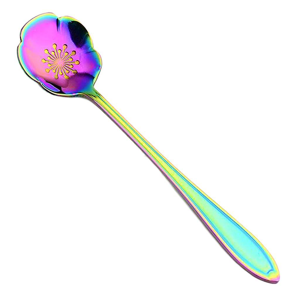 Maxbell Teaspoons Stainless Steel Coffee Tea Spoon Dessert Sugar Spoons Colorful 6 - Aladdin Shoppers