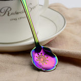 Maxbell Teaspoons Stainless Steel Coffee Tea Spoon Dessert Sugar Spoons Colorful 6 - Aladdin Shoppers