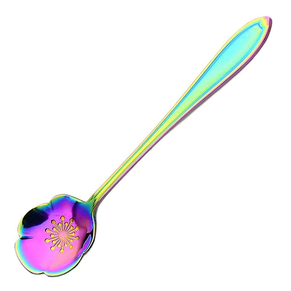 Maxbell Teaspoons Stainless Steel Coffee Tea Spoon Dessert Sugar Spoons Colorful 6 - Aladdin Shoppers