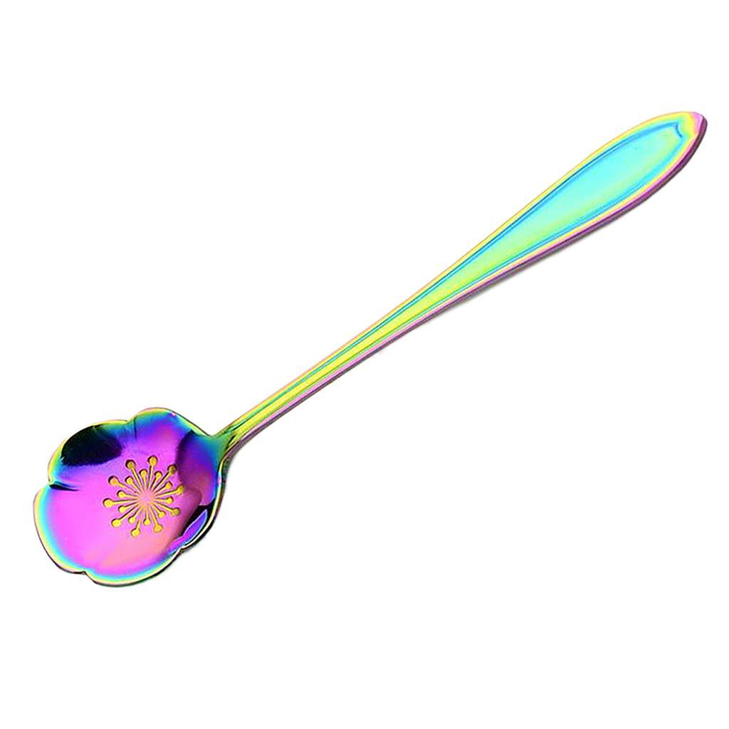 Maxbell Teaspoons Stainless Steel Coffee Tea Spoon Dessert Sugar Spoons Colorful 6 - Aladdin Shoppers