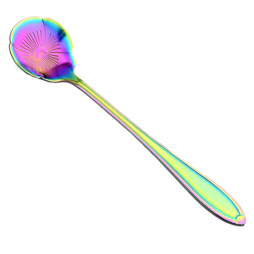 Maxbell Teaspoons Stainless Steel Coffee Tea Spoon Dessert Sugar Spoons Colorful 8 - Aladdin Shoppers