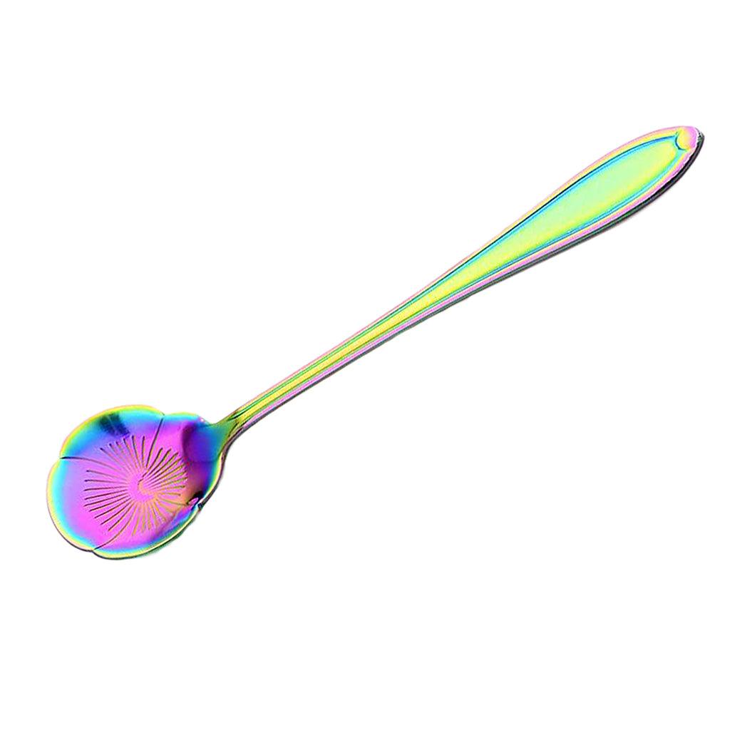 Maxbell Teaspoons Stainless Steel Coffee Tea Spoon Dessert Sugar Spoons Colorful 8 - Aladdin Shoppers