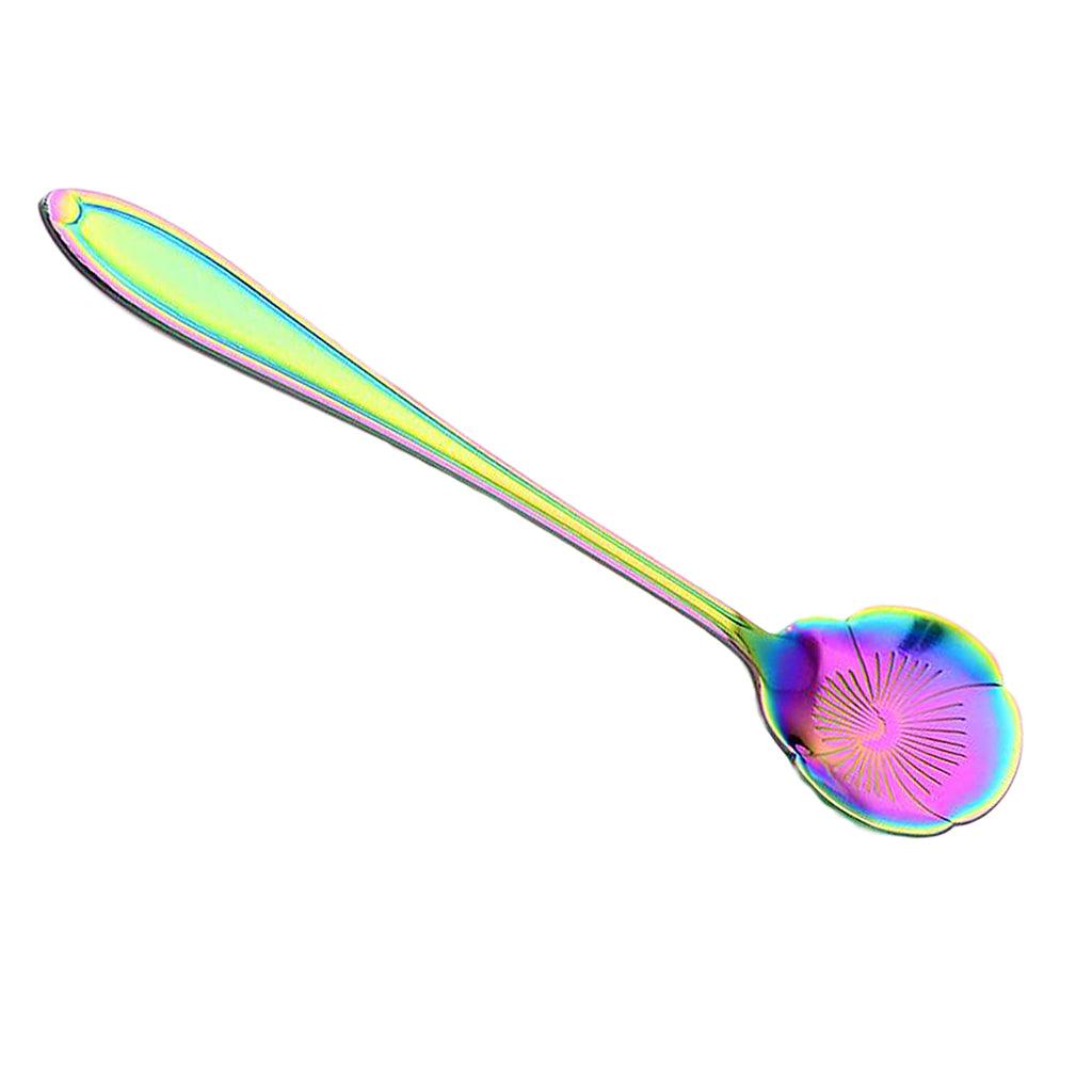 Maxbell Teaspoons Stainless Steel Coffee Tea Spoon Dessert Sugar Spoons Colorful 8 - Aladdin Shoppers
