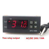 Maxbell Temperature Controller STC-1000 Digital Outlet Thermostat, Pre-wired, 2 Stage Heating and Cooling Mode, 24V 10A - Aladdin Shoppers